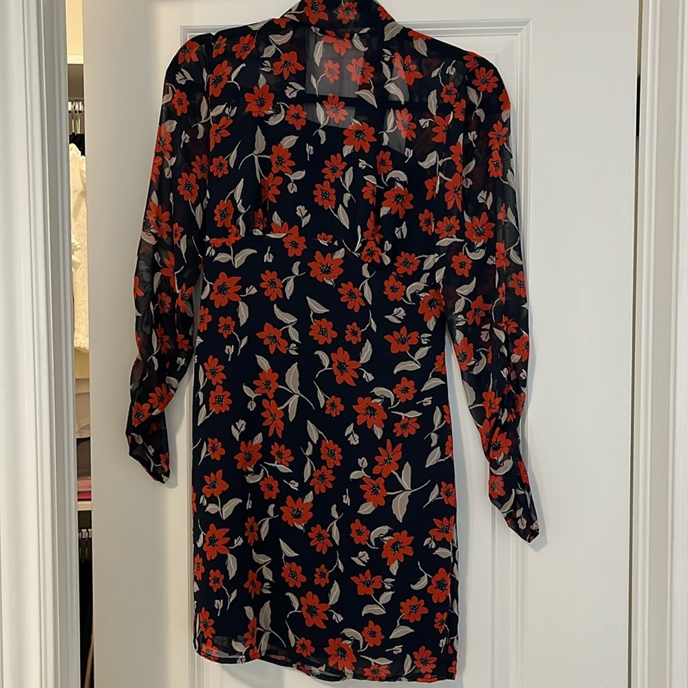Navy dress mini with red floral